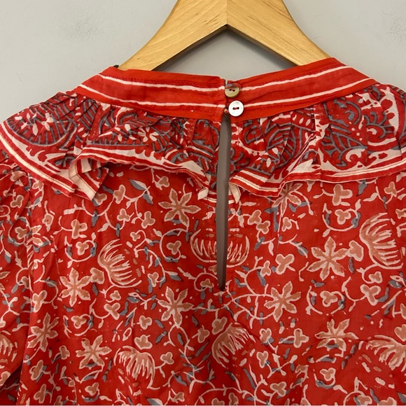 Cleobella Blair Red Printed Puff Sleeve Mini Dress - Picture 7 of 8